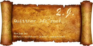 Quittner József névjegykártya